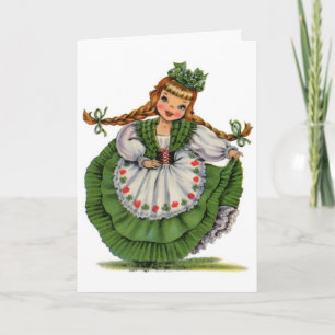 Carte Fille irlandaise vintage,