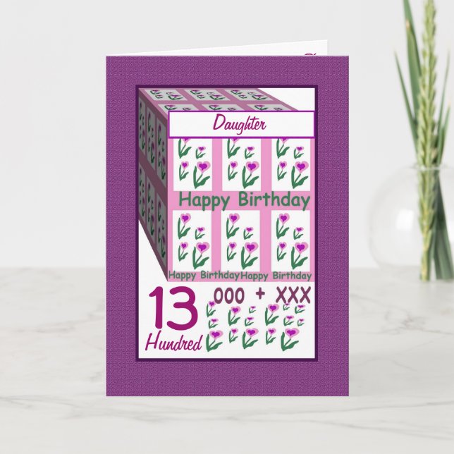 Carte FILLE - Joyeux 13e anniversaire (Devant)