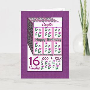 Carte FILLE - Joyeux 16e anniversaire