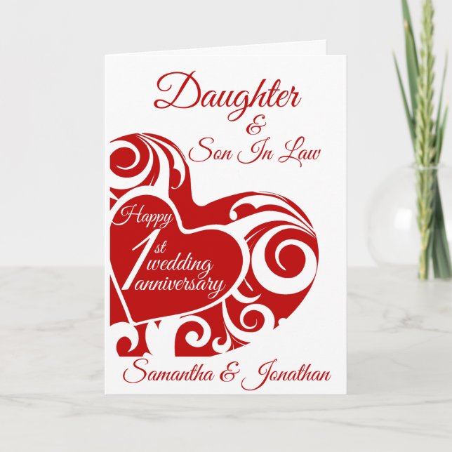 Carte Fille Joyeux 1er anniversaire Mariage (Devant)