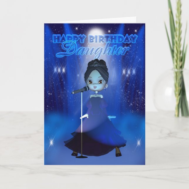Carte Fille Joyeux Anniversaire chanter Deva Cute Card (Devant)