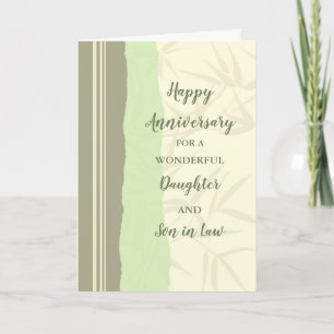 Carte Fille moderne et son en droit Anniversaire Mariage