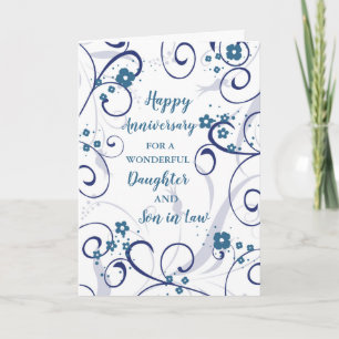 Carte Fille moderne et son en droit Anniversaire Mariage