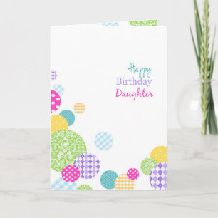 Carte Fille multicolore abstraite de joyeux anniversaire