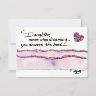 Carte Fille n'arrête jamais de rêver peinture Flat Card