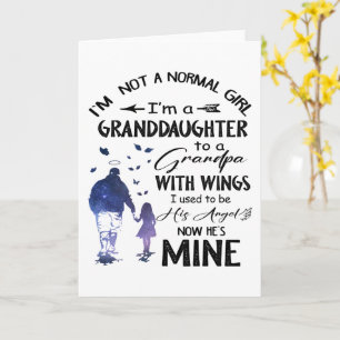 Carte Fille normale Grand-fille Papi avec ailes Ange