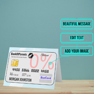 Carte Fille ou Fils Faux Crédit Anniversaire