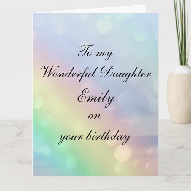 Carte Fille personnalisée Anniversaire (Devant)