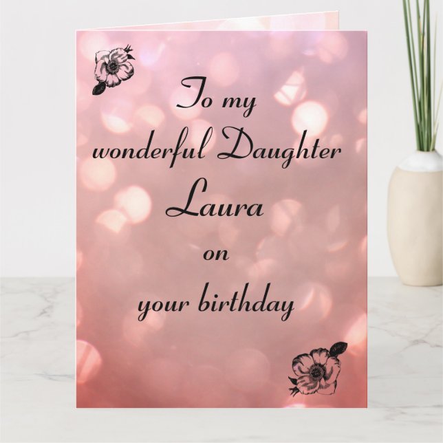 Carte Fille personnalisée Anniversaire (Devant)