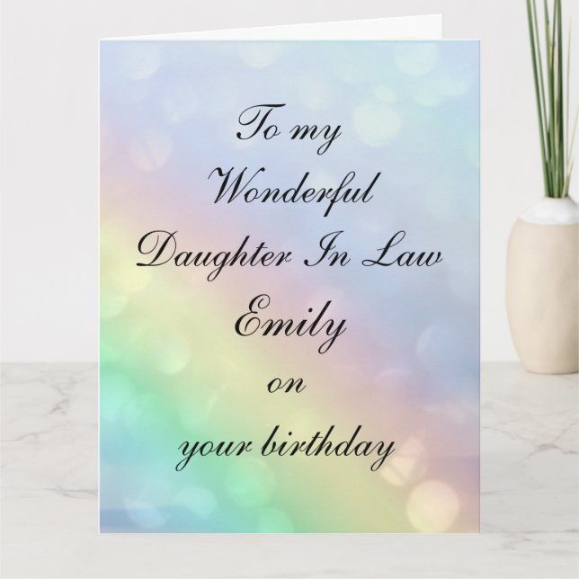 Carte Fille Personnalisée En Droit Anniversaire (Devant)