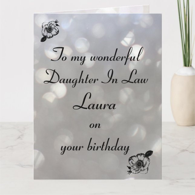 Carte Fille Personnalisée En Droit Anniversaire (Devant)