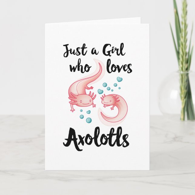 Carte Fille qui aime Axolotls mignonne Axolotl Cadeau Fe (Devant)