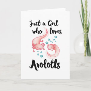 Carte Fille qui aime Axolotls mignonne Axolotl Cadeau Fe