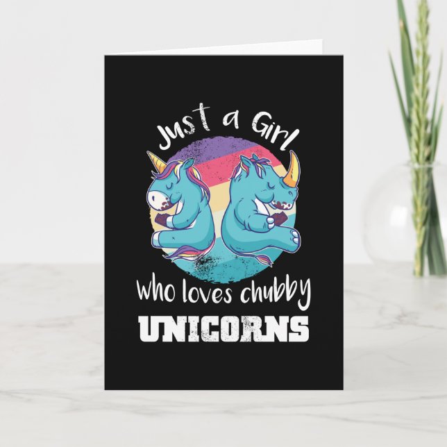 Carte Fille qui aime Chubby Unicorns Rhino (Devant)