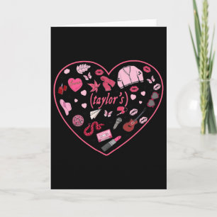 Carte Fille Rétro Taylor Prénom Personnalisé Valentin