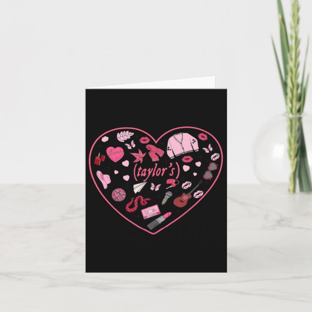 Carte Fille Rétro Taylor Prénom Personnalisé Valentin (Devant)