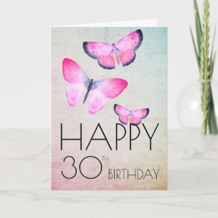 Carte Fille rose mignonne Elégante Aquarelle Anniversair