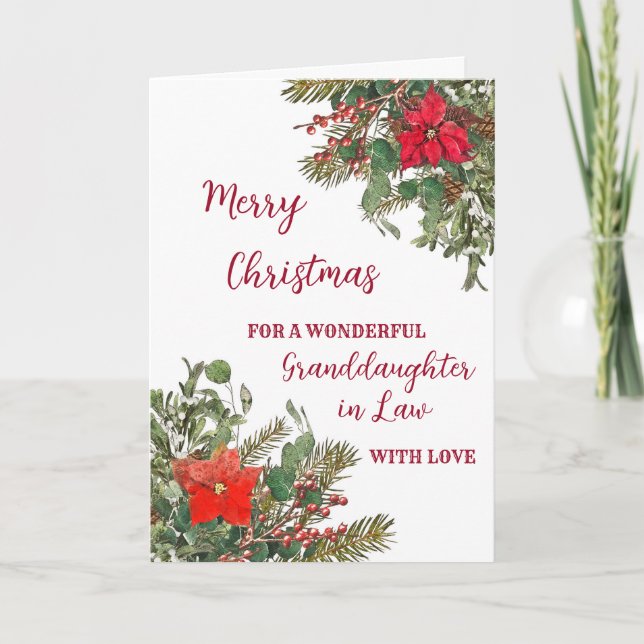 Carte Fille rustique aquarelle en droit Noël (Devant)