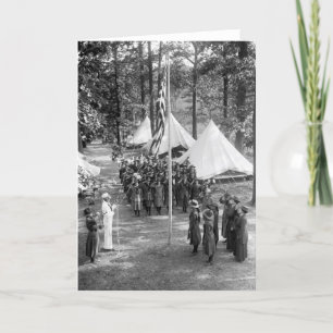 Carte Fille Scoutisme Drapeau-Élevage : 1919