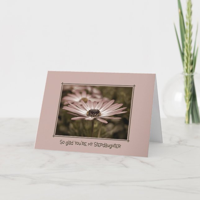 Carte Fille Stepgirl's Birthday Pink Daisy (Devant)