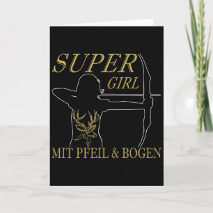 Carte Fille Super de Tir à l'Arc Féminin Avec Flèche Et 