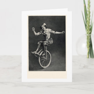 Carte Fille sur un monocycle