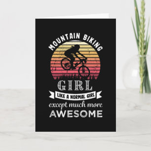 Carte Fille VTT Funny cadeau MTB