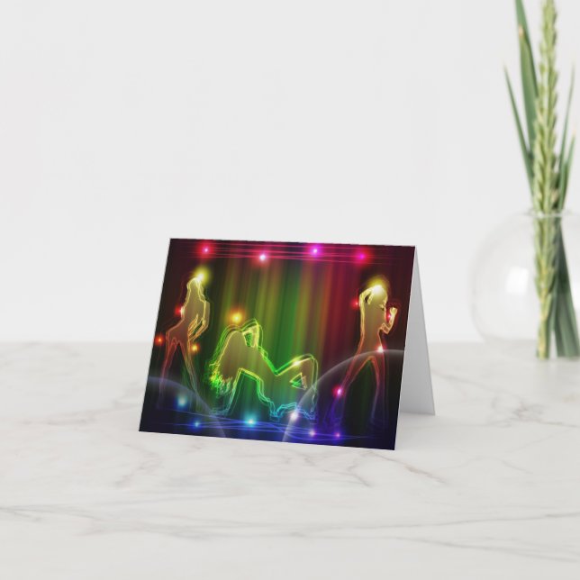 Carte Filles de fête Moderne tendance Lumières de Nons (Devant)