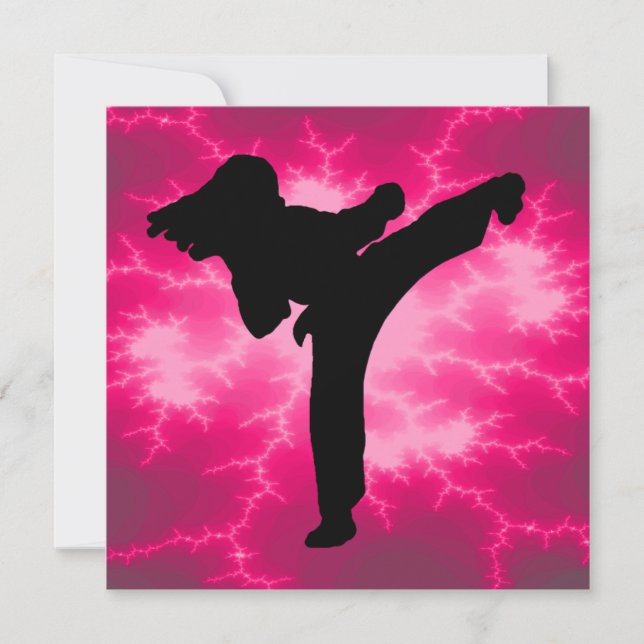 Carte Filles de karaté fête d'anniversaire (Devant)