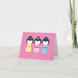 Carte Filles de Kokeshi