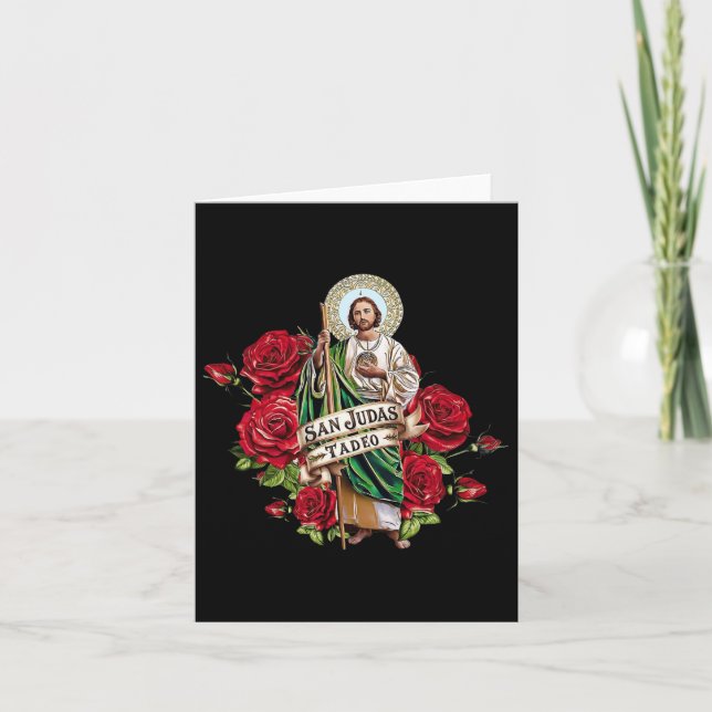Carte Filles Femmes Roses Rouges San Judas Tadeo Avec Dr (Devant)
