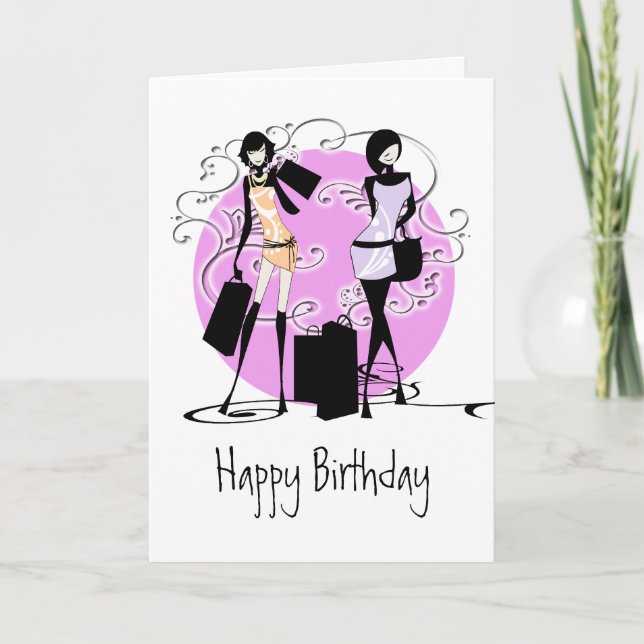 Carte Filles fillette mode divas amis PERSONNALISER (Devant)