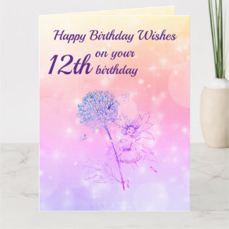 Carte Filles heureux 12e anniversaire Salutation
