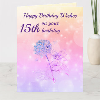 Carte Filles heureux 15e anniversaire Salutation