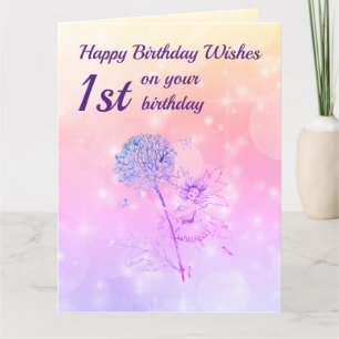 Carte Filles heureux 1er anniversaire Salutation