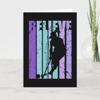 Carte Filles Hockey Cool coloré Retro Vintage Anniversai