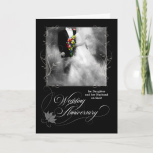 Carte Filles Mariage Anniversaire Noir et Blanc