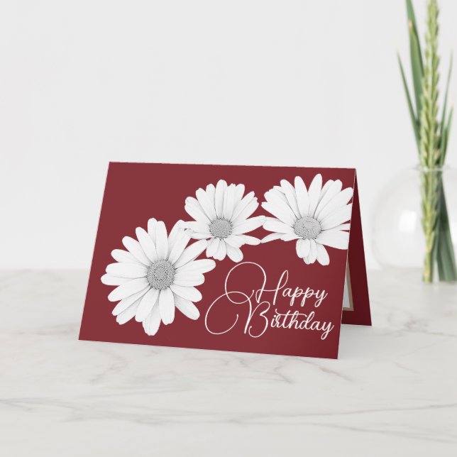 Carte Filles modernes marguerites Fleurs florales Annive (Devant)