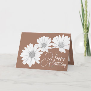 Carte Filles modernes marguerites Fleurs florales Mocha 