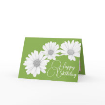 Filles modernes marguerites Fleurs florales Vert A