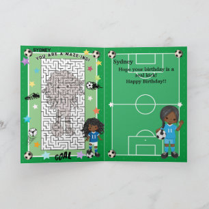 Carte Filles Noires de Foot Fête d'Anniversaire Vous Ête