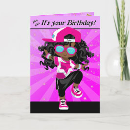 Carte Filles noires et Brown Hip hop Joyeux anniversaire