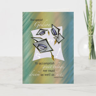 Carte Filleul, casquettes d'obtention du diplôme en air,