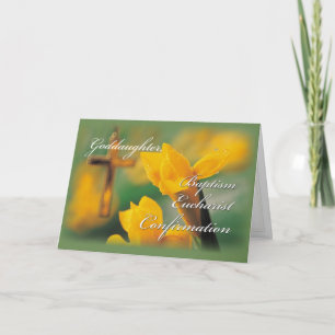 Carte Filleule croix RCIA Crocus Félicitations
