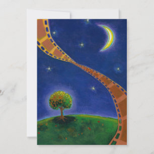 Carte Film art de nuit d'automne amusant peinture pour l