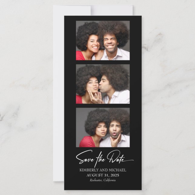 Carte Film Strip Photo Booth Photos Drôle Enregistrer La (Devant)