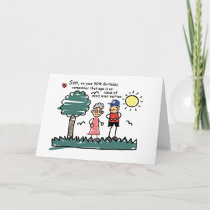 Carte Fils 50e Anniversaire Chiffres de bâton humoristiq