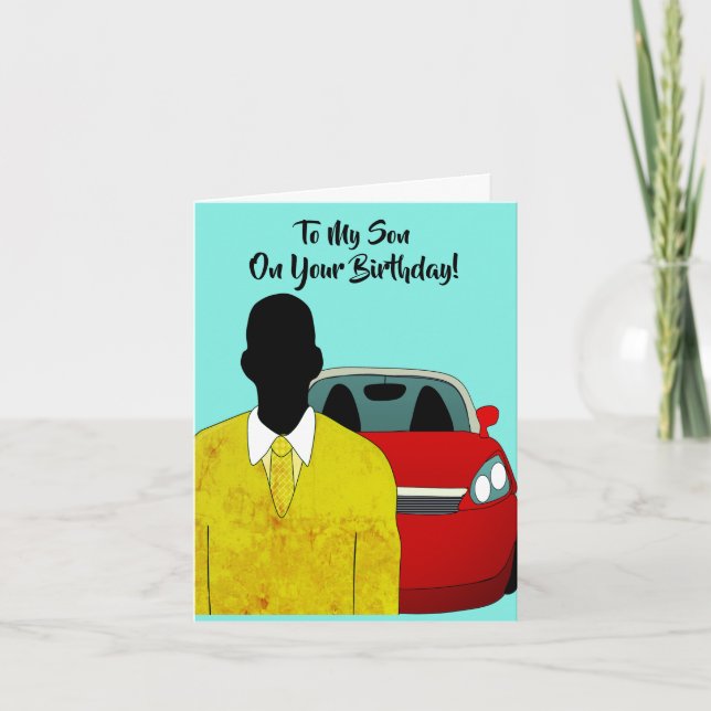 Carte Fils afro-américain heureux anniversaire (Devant)