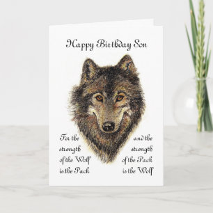 Carte Fils Anniversaire - Citation Wolf et Pack