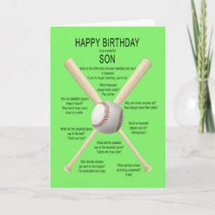 Carte Fils, blagues de baseball d'anniversaire